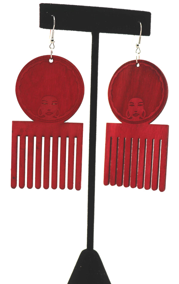 Pretty Afro Combs Earrings