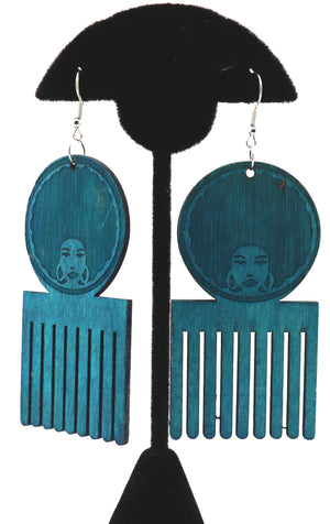Pretty Afro Combs Earrings