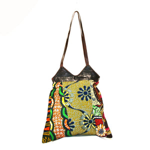 Shoulder Bag - African wax patchwork print