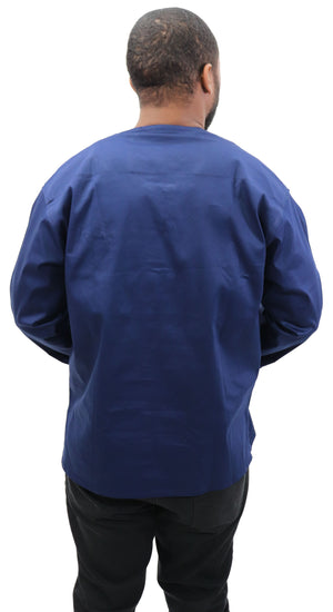 Long Sleeved Polo Style Shirt w/ Woven Kente - 001