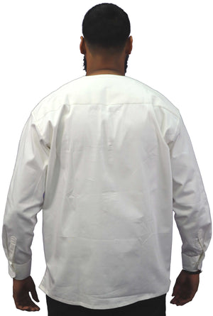 Long Sleeved Polo Style Shirt w/ Woven Kente - 002
