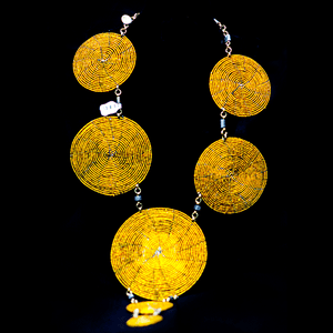 Round in Circles Yellow Maasai Necklace